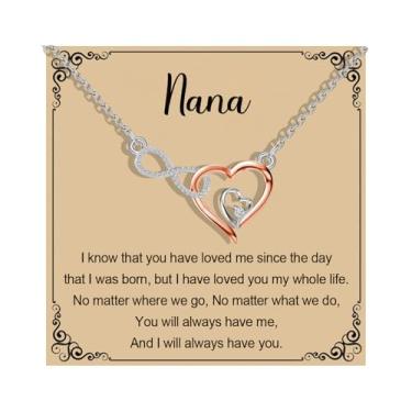 Imagem de MAOFAED Colar de coração infinito para avó, apelidos da vovó, mercadoria do Dia das Mães, Metal, Sem Pedra Preciosa