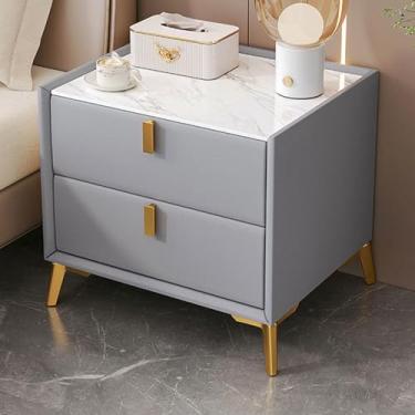 Imagem de Mesa de cabeceira, mesa lateral moderna, mesa de cabeceira nórdica, armário de cabeceira com 2 gavetas, sem necessidade de montagem para sala de estar, quarto, cabeceira, entrada, casa, escritório,
