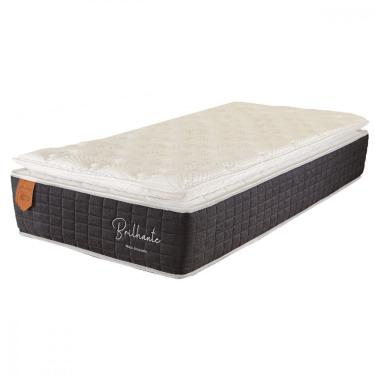 Imagem de Colchão Solteiro Brilhante 88x188x30 Mola Ensacada Prorelax Grafite Com Branco