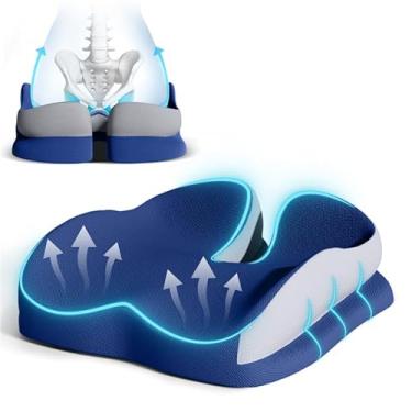 Imagem de Almofadas de assento para cadeiras de escritório, almofada de cadeira de rodas para dor nas costas sentada por muito tempo, almofada de cóccix para alívio da dor no cóccix, almofada de bumbum para