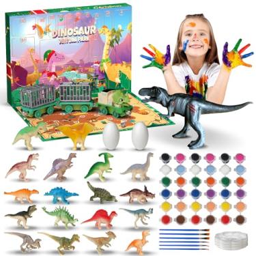 Imagem de Litofelo Conjunto De Artesanato Infantil Com Brinquedos Dinossauro, Kit Pintura, Presentes Pintura Para Meninos E Meninas 6 Anos Ou Mais (Calendário Do Advento)