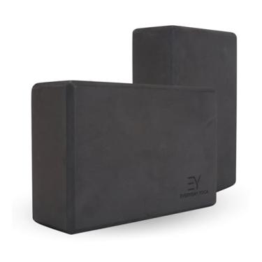 Imagem de Everyday Yoga Conjunto De Bloco Espuma E Faixa Ioga, Superfície Macia Antiderrapante Para Estabilidade - Preto 3 Pol.