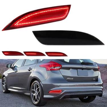 Imagem de GTINTHEBOX Para Ford Focus Hatchback 2015, 2016, 2017 E 2018, Para-Choque Traseiro, Refletor De Neblina, Freio, Setas Sequenciais, Lentes Fumê, Lâmpada Led Fo1185110, Fo1184110