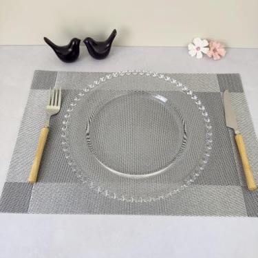 Imagem de Kit 10 Pçs Lugar Jogo Americano Retangular Supla De Mesa Posta Sousplat Descanso De Prato (Cinza)