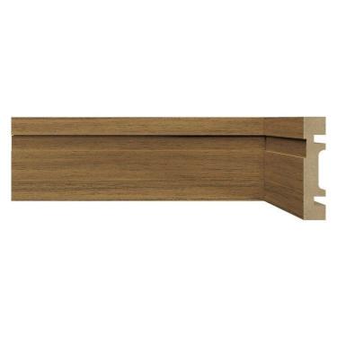Imagem de Kit Rodapé de MDF 30 Barras Frisadas de 7cm x 2,40 Rende 72 Metros Moldufama Cedro