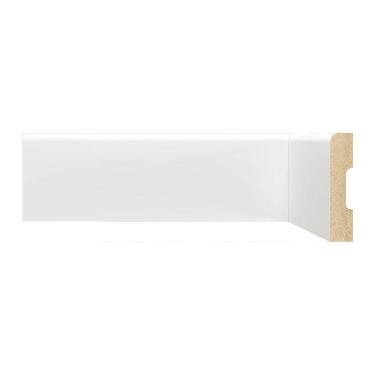 Imagem de Kit Rodapé de MDF 10 Barras Lisas de 7cm x 2,40m Rende 24 Metros Moldufama Branco