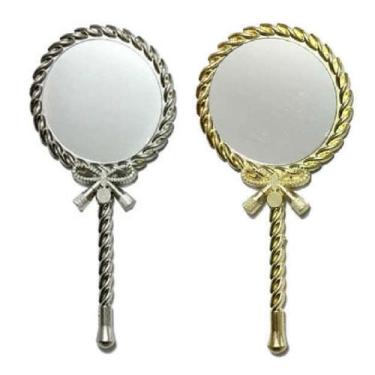 Imagem de 2 Espelhos De Mão Redondo Para Maquiagem Vintage Retro - Lance Makeup