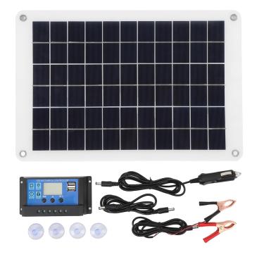 Imagem de Kit de painel solar portátil Mantenhto de carregador de bateria portátil 15W de alta eficiência policristalina Silício Controlador de carga solar 12V 24V para trailer de carro