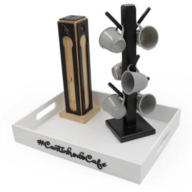 Imagem de Kit 6 Xicara Porta Capsulas Nespresso Bandeja Cores Acrílico - Dupétri