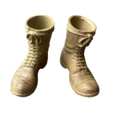 Imagem de TTETTZ Botas de cano médio em escala 1/6, fantasia de figura em miniatura, sapatos de salto baixo para figuras femininas de 12 polegadas