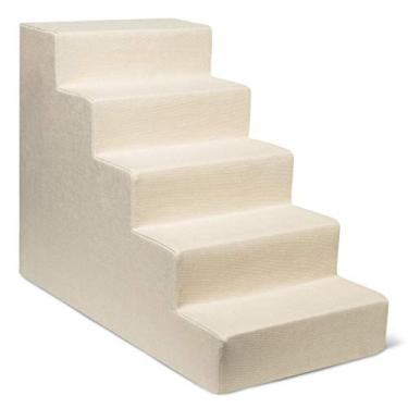 Imagem de Best Pet Supplies Escadas e degraus para cães - CertiPur-US Feito nos EUA Escadas de espuma para cães e gatos pequenos, suporte antiderrapante para degraus para animais de estimação equilibrado, rampa