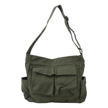 Imagem de Bolsa Mensageiro, Bolsa Mensageiro de Lona de Grande Capacidade Com Costura Reforçada para Laptop, Celular Tablet Bolsa de Ombro Confortável para Trabalho Em Viagens