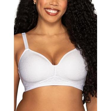 Imagem de Vanity Fair Sutiã feminino sem aro sem esforço, suporte macio sem fio e bojos de espuma de memória, P-3GG, plus size, Branco, GG