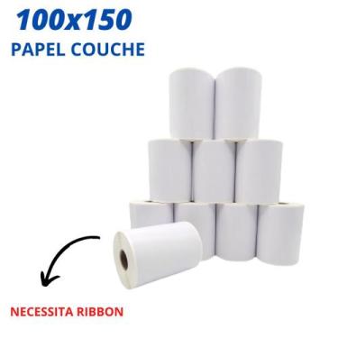Imagem de 10 Rolos Etiqueta 10x15 100x150 Couche Serrilha E-commerce - HOME & OF