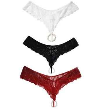 Imagem de Kit 3 calcinhas tailandesa Plus Size - Lorenstephany intimas, Preto, V