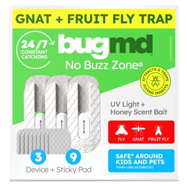 Imagem de BugMD No Buzz Zone – Apanhador de insetos voadores para ambientes internos, armadilhas de frutas mais seguras para moscas, mosquitos, luz de mosquito, plugue de luz, assassino, recarregável, zapper