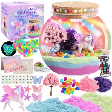 Imagem de Kit Terrarium Kiddgroo Unicorn com luz noturna LED para crianças