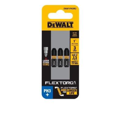 Imagem de Kit Bits de Impacto Ph3 Flextorq 2,5cm Dewalt DWAF1PH3IR3