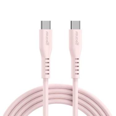 Imagem de Cabo usb-c para usb-c 2.0 em silicone, 1,5m rosa geonav