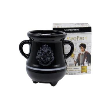 Imagem de Caneca Harry Potter Hogwarts Brasão Dourada Caldeirao Pocao Magia 3D P