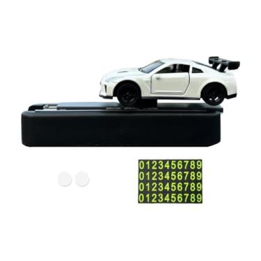 Imagem de Kokiya Acessórios para carros modelo 1/64 com placa de estacionamento temporária, decoração universal, fácil de instalar, decoração para console central, Branco