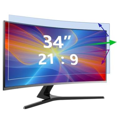 Imagem de ANTOGOO V Protetor de tela de mesa com filtro de luz azul de 34 polegadas 21:9 - Película antirreflexo, protetor de tela com bloqueio de luz azul para monitor de computador de 34 polegadas