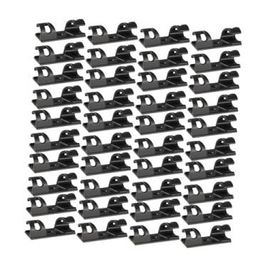 Imagem de KiBcsLic 100x Organizadores de Cabos Grampos Fixos Multiuso Premium Utilitários Organizadores de Cabos Suportes para Parede e Escritório, Preto