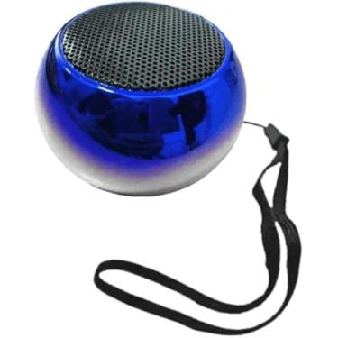 Imagem de Mini Caixa de Som Bluetooth, 3W RMS, Rádio FM, USB, Micro SD, Degradê (Azul com Prata)