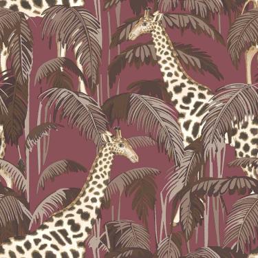 Imagem de Papel de Parede Botany House Girafa Roxo 15528