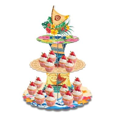 Imagem de DAECHAO Suporte de cupcake de desenho animado feliz aniversário, torre de cupcake, suporte de sobremesa para decoração de aniversário, decoração de festa, chá de bebê, suprimentos de casamento