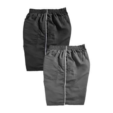 Imagem de Kit 2 Short Tactel Masculino 1 Listra 3 Bolso Bermuda Esport-Masculino