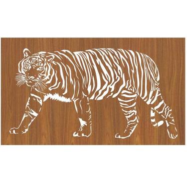 Imagem de Quadro Decorativo Carvalho Mdf Tigre 40X20Cm