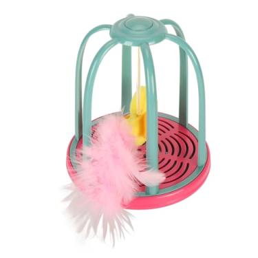 Imagem de Pssopp Toy de Gato de Gaiola de Pássaro Elétrico Diversão e Estimulando Brinquedos Squeiros Interativos para Gatos Adultos, Diversão Sem Fim e Engajamento por Horas (Vermelho)