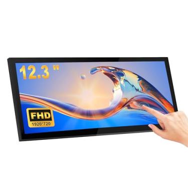 Imagem de Monitor de tela sensível ao toque de 12,3 polegadas IPS 1920 x 720 barra esticada LCD mini tela secundária monitor portátil HDMI para laptop, PC, temperatura, Aida64, GPU, CPU RAM Monitoramento
