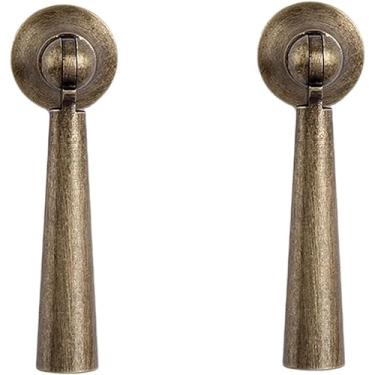 Imagem de Maçaneta Para Móveis 2 Pcs Alça De Latão Puro Em Forma De Gota Tag Gaveta Porta Do Armário Pingente De Furo único Alça Pequena, G Large Bronze