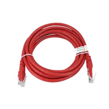 Imagem de Cabo de Rede Cat6 de 2,5 Metros Vermelho Fabricado em Cobre Para Melhor Velocidade de Internet Homologado Anatel
