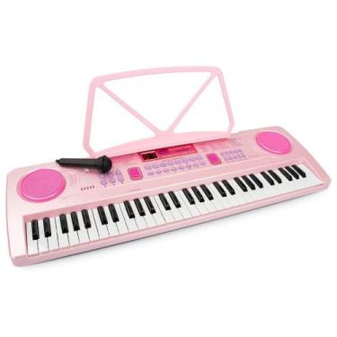Imagem de Teclado Eletrônico Semi Profissional 61 Teclas Com Microfone Bigfun Mé