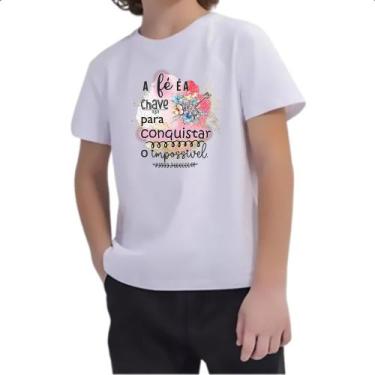 Imagem de Camiseta Infantil Gospel A fe e a chave - Alearts, 8