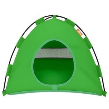 Imagem de Tenda para Cães e Gatos, Portátil, Azul, Abrigo para Animais de Estimação com Ventilação Tubline (Verde)