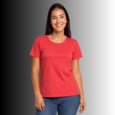 Imagem de Blusa Feminina Manga Curta em Meia Malha - Cereja Rosa, P, Rosa