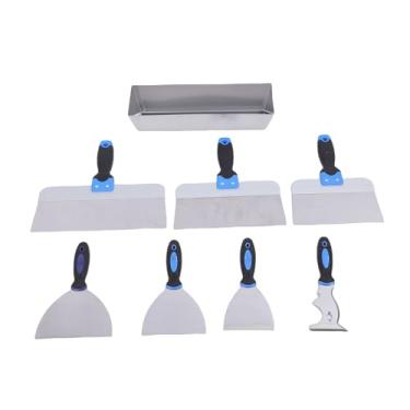 Imagem de Jiawu Ferramentas de Drywall, Conjunto de Faca de Drywall de 8pcs, Conjunto de Lama de Corte de Aço Inoxidável, Cortadores de Lama de Cuteira Ergonômica Com Garra de Punhal Com Ponta