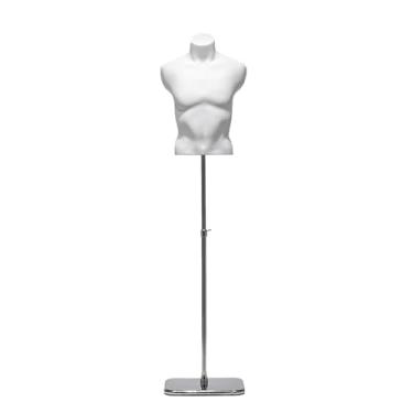 Imagem de Manequins masculinos musculosos em lojas de roupas, adequados para roupas esportivas, camisetas, expositores de camisas, base removível ajustável(White)