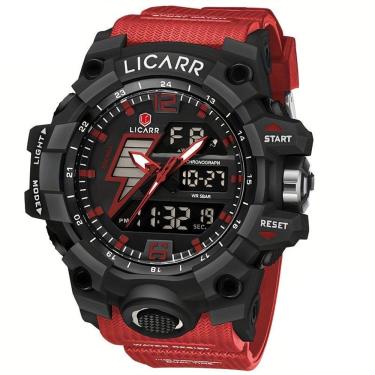 Imagem de Relógio Esportivo Masculino com Cronógrafo Analógico/Digital Duplo Display, 50m à Prova D`agua