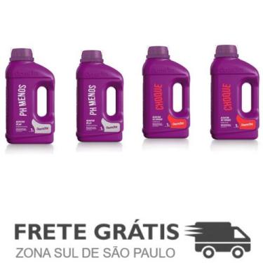 Imagem de Kit 4 Redutor de pH menos, Algicida Choque - Domclor