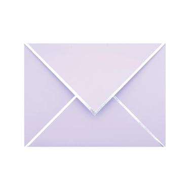 Imagem de Envelopes A2 - Pacote com 50 envelopes A2 para cartões de 10,8 cm x 14 cm - para casamento, convites, chá de bebê, formatura, aniversário, chá de panela - 11 cm x 14,6 cm (lavanda)