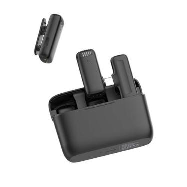 Imagem de Microfone de Lapela Sem Fio Duplo Tipo C Profissional Celular Bluetoot