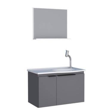 Imagem de Armário Com Espelho Para Banheiro Almada Cinza