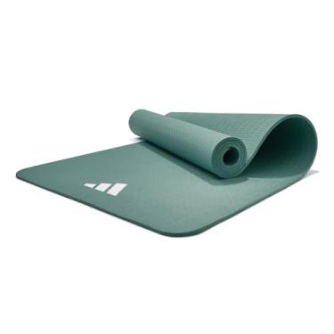 Imagem de adidas Tapete de ioga grosso de 8 mm – Espuma de EVA antiderrapante para exercícios para homens e mulheres – ideal para academia em casa, ioga, estúdio de pilates – leve, dobrável