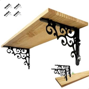 Imagem de Prateleira Madeira 100x30 Mão Francesa Cantoneira Alumínio (Branco)