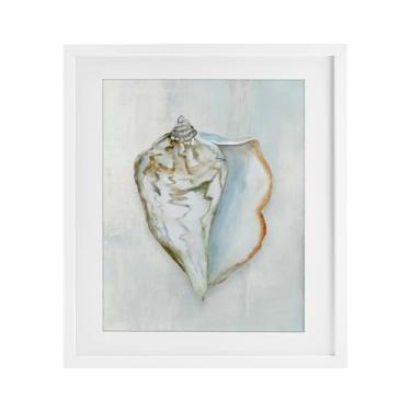 Imagem de Stupell Industries Impressão Emoldurada Concha Concha Serenidade Branca Design sob Vidro por Hannah Dawson, 21 x 17